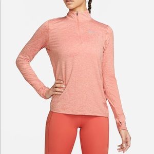 Nike Element Women’s 1/4 zip Running Top. Light pink. Size medium.